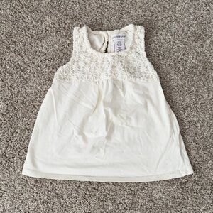 Savannah toddler girls cream crochet tank shirt size 4T
